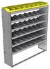 24-6572-6 Square back bin separator combo shelf unit 67"Wide x 15.5"Deep x 72"High with 6 shelves