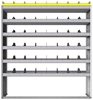 24-6572-6 Square back bin separator combo shelf unit 67"Wide x 15.5"Deep x 72"High with 6 shelves