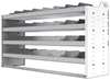 24-6836-4 Square back bin separator combo shelf unit 67"Wide x 18.5"Deep x 36"High with 4 shelves