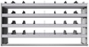 24-6836-4 Square back bin separator combo shelf unit 67"Wide x 18.5"Deep x 36"High with 4 shelves
