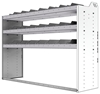 24-6848-3 Square back bin separator combo shelf unit 67"Wide x 18.5"Deep x 48"High with 3 shelves