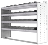 24-6848-4 Square back bin separator combo shelf unit 67"Wide x 18.5"Deep x 48"High with 4 shelves