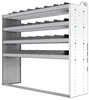 24-6858-4 Square back bin separator combo shelf unit 67"Wide x 18.5"Deep x 58"High with 4 shelves