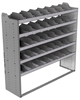 24-6863-5 Square back bin separator combo shelf unit 67"Wide x 18.5"Deep x 63"High with 5 shelves