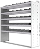 24-6863-5 Square back bin separator combo shelf unit 67"Wide x 18.5"Deep x 63"High with 5 shelves