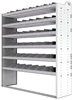 24-6872-6 Square back bin separator combo shelf unit 67"Wide x 18.5"Deep x 72"High with 6 shelves