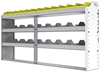 24-7136-3 Square back bin separator combo shelf unit 75"Wide x 11.5"Deep x 36"High with 3 shelves