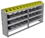 24-7136-4 Square back bin separator combo shelf unit 75"Wide x 11.5"Deep x 36"High with 4 shelves