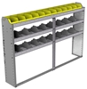 24-7148-3 Square back bin separator combo shelf unit 75"Wide x 11.5"Deep x 48"High with 3 shelves