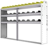 24-7148-3 Square back bin separator combo shelf unit 75"Wide x 11.5"Deep x 48"High with 3 shelves