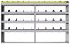 24-7148-4 Square back bin separator combo shelf unit 75"Wide x 11.5"Deep x 48"High with 4 shelves