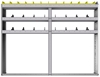 24-7158-3 Square back bin separator combo shelf unit 75"Wide x 11.5"Deep x 58"High with 3 shelves