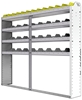 24-7163-4 Square back bin separator combo shelf unit 75"Wide x 11.5"Deep x 63"High with 4 shelves