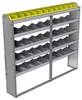 24-7163-5 Square back bin separator combo shelf unit 75"Wide x 11.5"Deep x 63"High with 5 shelves