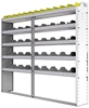 24-7163-5 Square back bin separator combo shelf unit 75"Wide x 11.5"Deep x 63"High with 5 shelves