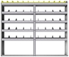 24-7163-5 Square back bin separator combo shelf unit 75"Wide x 11.5"Deep x 63"High with 5 shelves