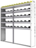 24-7172-5 Square back bin separator combo shelf unit 75"Wide x 11.5"Deep x 72"High with 5 shelves