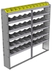 24-7172-6 Square back bin separator combo shelf unit 75"Wide x 11.5"Deep x 72"High with 6 shelves