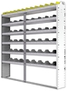 24-7172-6 Square back bin separator combo shelf unit 75"Wide x 11.5"Deep x 72"High with 6 shelves