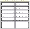 24-7172-6 Square back bin separator combo shelf unit 75"Wide x 11.5"Deep x 72"High with 6 shelves