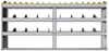 24-7336-3 Square back bin separator combo shelf unit 75"Wide x 13.5"Deep x 36"High with 3 shelves