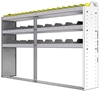 24-7348-3 Square back bin separator combo shelf unit 75"Wide x 13.5"Deep x 48"High with 3 shelves
