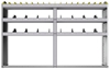24-7348-3 Square back bin separator combo shelf unit 75"Wide x 13.5"Deep x 48"High with 3 shelves