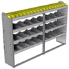 24-7348-4 Square back bin separator combo shelf unit 75"Wide x 13.5"Deep x 48"High with 4 shelves