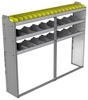 24-7358-3 Square back bin separator combo shelf unit 75"Wide x 13.5"Deep x 58"High with 3 shelves