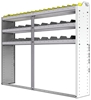 24-7358-3 Square back bin separator combo shelf unit 75"Wide x 13.5"Deep x 58"High with 3 shelves