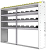 24-7358-4 Square back bin separator combo shelf unit 75"Wide x 13.5"Deep x 58"High with 4 shelves