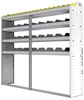 24-7363-4 Square back bin separator combo shelf unit 75"Wide x 13.5"Deep x 63"High with 4 shelves