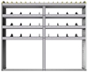 24-7363-4 Square back bin separator combo shelf unit 75"Wide x 13.5"Deep x 63"High with 4 shelves