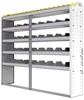 24-7363-5 Square back bin separator combo shelf unit 75"Wide x 13.5"Deep x 63"High with 5 shelves