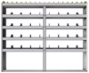 24-7363-5 Square back bin separator combo shelf unit 75"Wide x 13.5"Deep x 63"High with 5 shelves