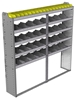 24-7372-5 Square back bin separator combo shelf unit 75"Wide x 13.5"Deep x 72"High with 5 shelves