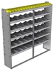 24-7372-6 Square back bin separator combo shelf unit 75"Wide x 13.5"Deep x 72"High with 6 shelves