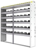 24-7372-6 Square back bin separator combo shelf unit 75"Wide x 13.5"Deep x 72"High with 6 shelves