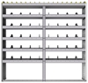 24-7372-6 Square back bin separator combo shelf unit 75"Wide x 13.5"Deep x 72"High with 6 shelves
