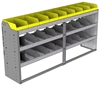 24-7536-3 Square back bin separator combo shelf unit 75"Wide x 15.5"Deep x 36"High with 3 shelves