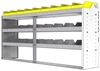 24-7536-3 Square back bin separator combo shelf unit 75"Wide x 15.5"Deep x 36"High with 3 shelves