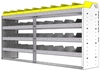 24-7536-4 Square back bin separator combo shelf unit 75"Wide x 15.5"Deep x 36"High with 4 shelves