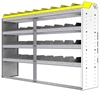 24-7548-4 Square back bin separator combo shelf unit 75"Wide x 15.5"Deep x 48"High with 4 shelves