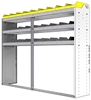 24-7558-3 Square back bin separator combo shelf unit 75"Wide x 15.5"Deep x 58"High with 3 shelves