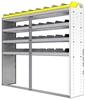 24-7563-4 Square back bin separator combo shelf unit 75"Wide x 15.5"Deep x 63"High with 4 shelves