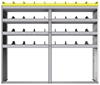 24-7563-4 Square back bin separator combo shelf unit 75"Wide x 15.5"Deep x 63"High with 4 shelves