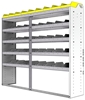 24-7563-5 Square back bin separator combo shelf unit 75"Wide x 15.5"Deep x 63"High with 5 shelves