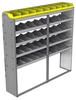 24-7572-5 Square back bin separator combo shelf unit 75"Wide x 15.5"Deep x 72"High with 5 shelves