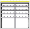 24-7572-5 Square back bin separator combo shelf unit 75"Wide x 15.5"Deep x 72"High with 5 shelves