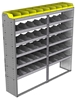 24-7572-6 Square back bin separator combo shelf unit 75"Wide x 15.5"Deep x 72"High with 6 shelves